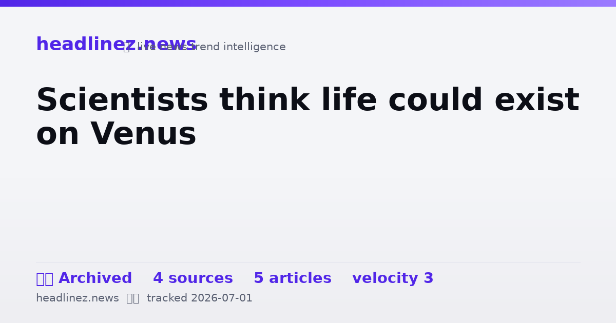 Visual summary for Scientists think life could exist on Venus