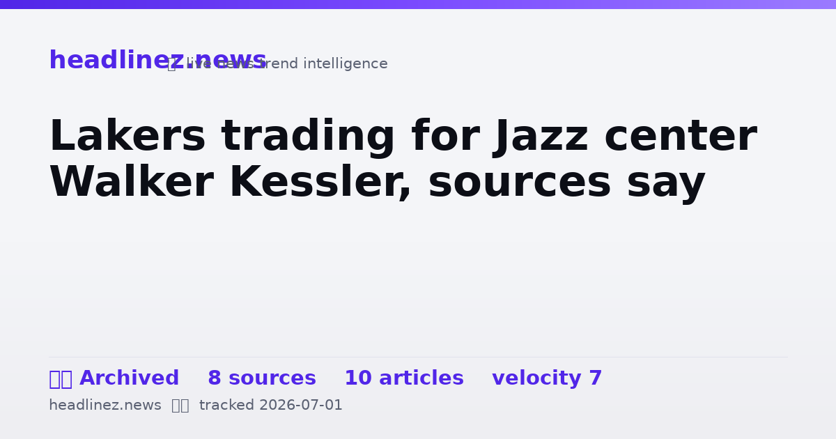 Visual summary for Lakers trading for Jazz center Walker Kessler, sources say