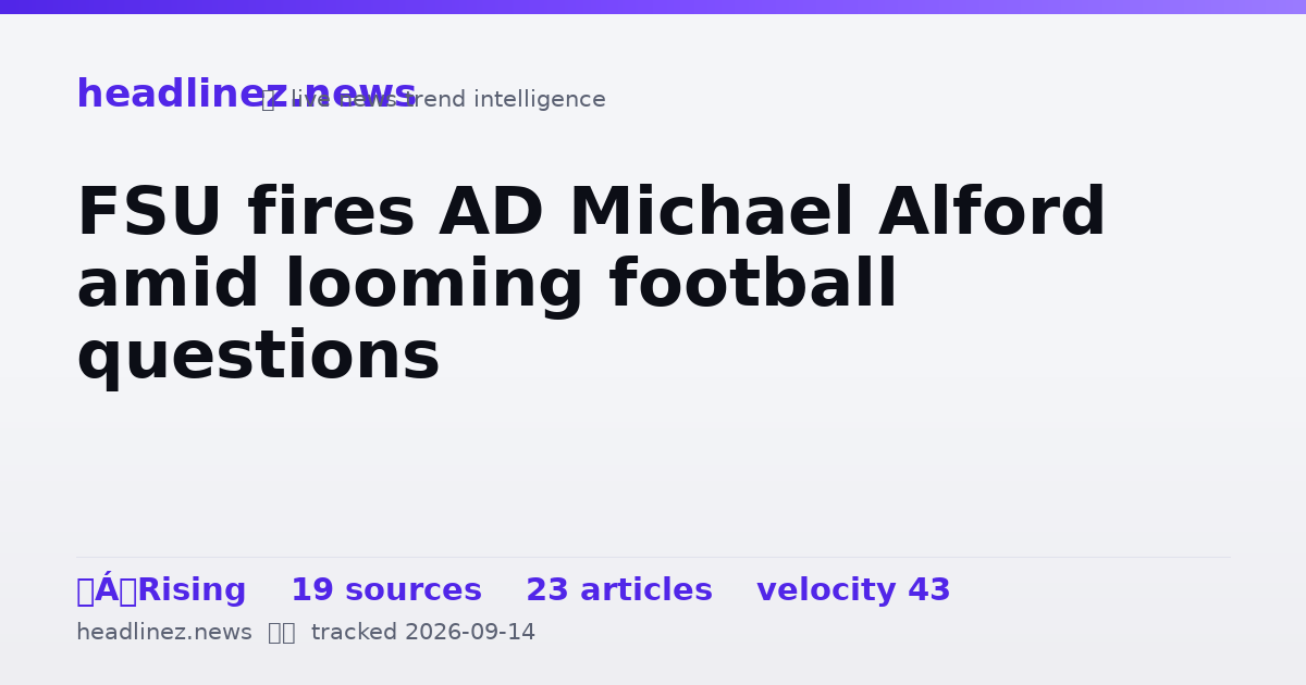 Visual summary for FSU fires AD Michael Alford amid looming football questions