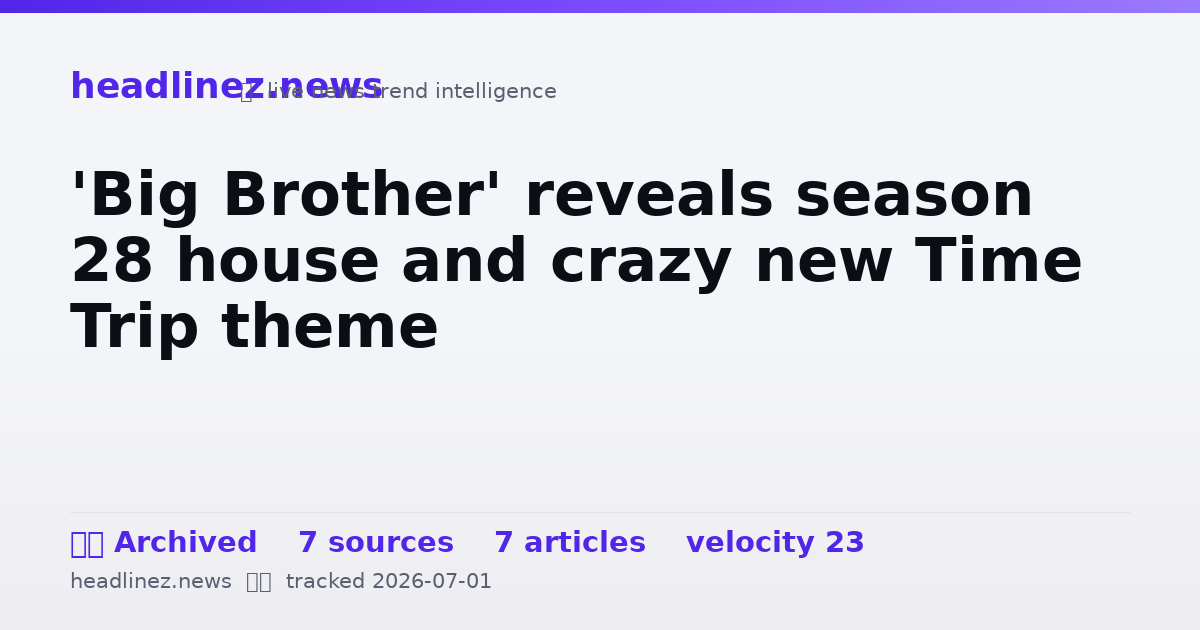 Visual summary for 'Big Brother' reveals season 28 house and crazy new Time Trip theme