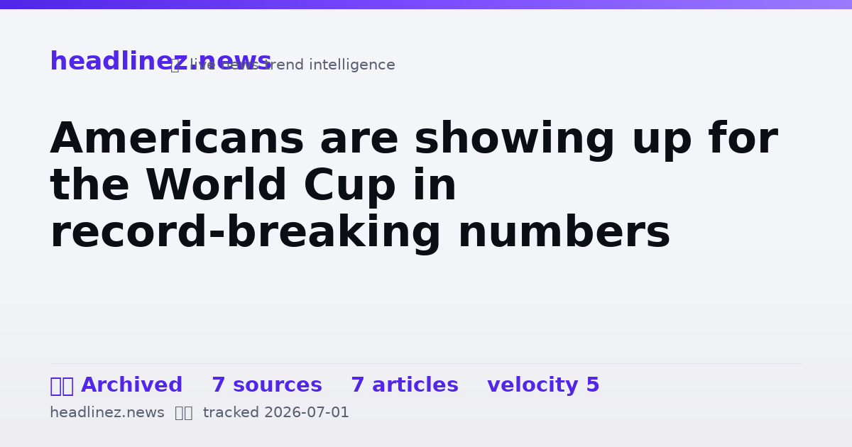 Visual summary for Americans are showing up for the World Cup in record-breaking numbers