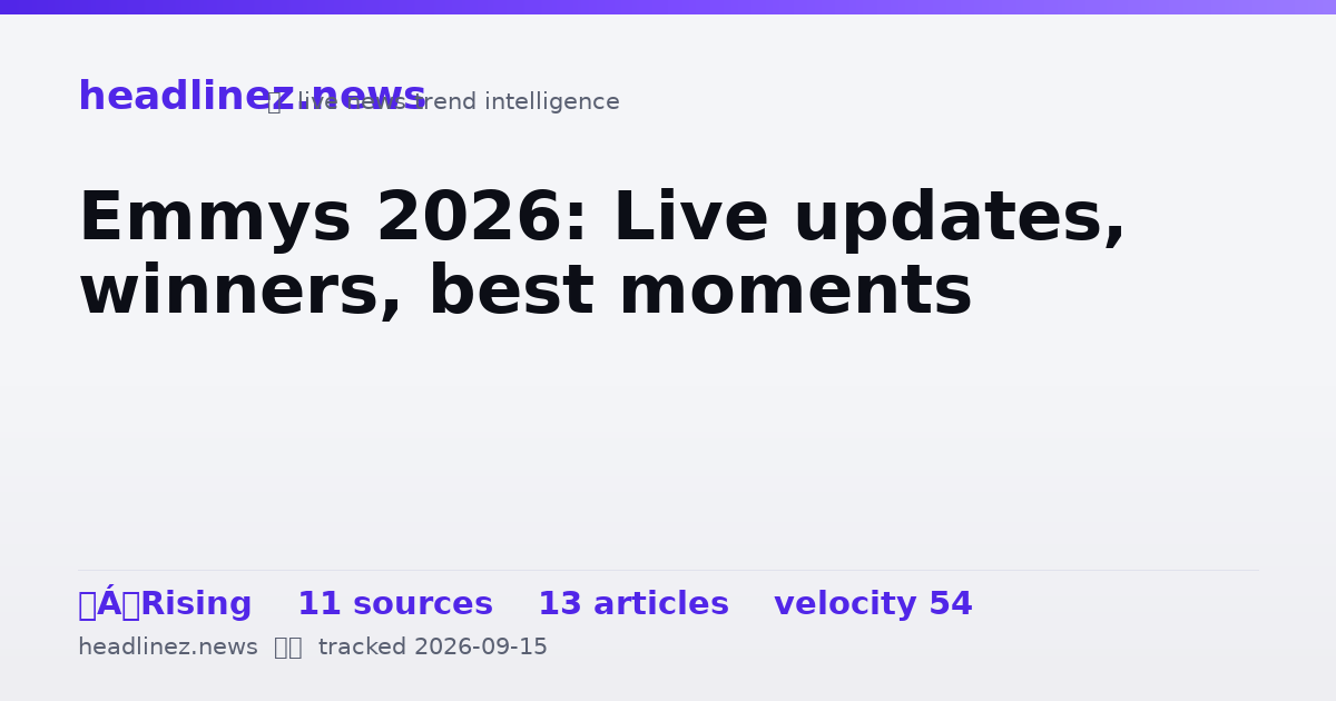 Visual summary for Emmys 2026: Live updates, winners, best moments