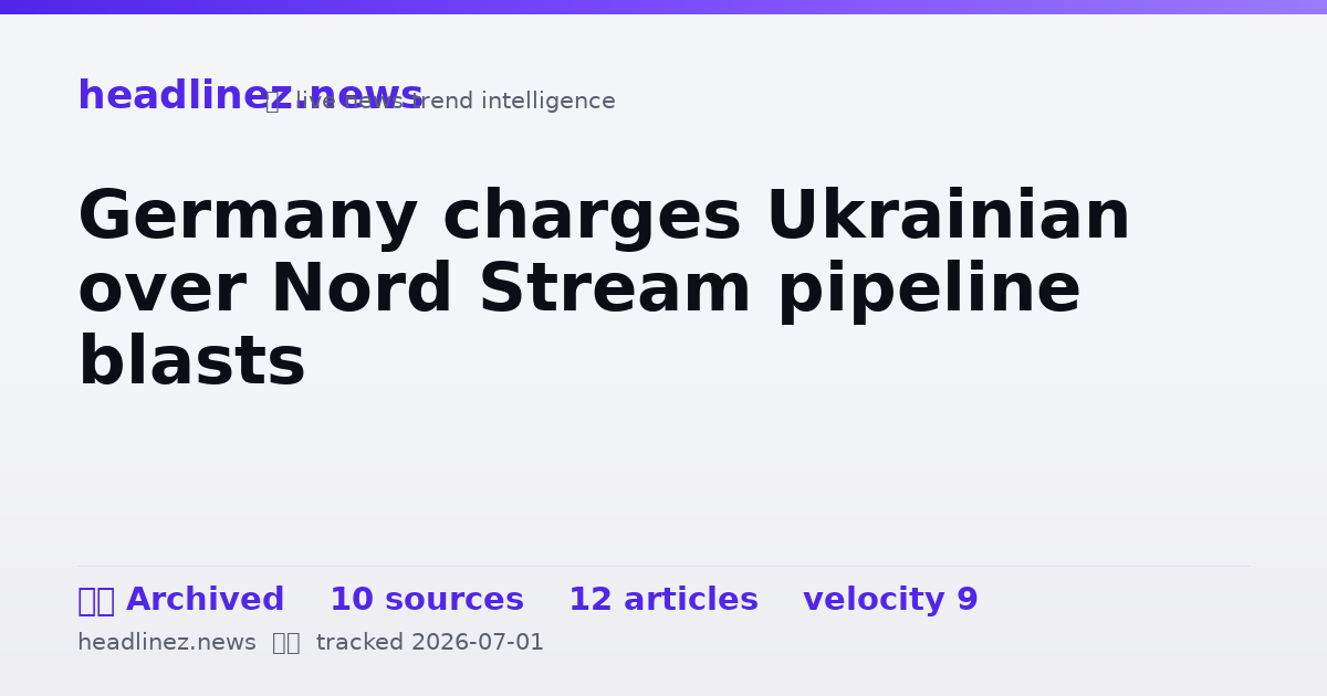 Visual summary for Germany charges Ukrainian over Nord Stream pipeline blasts