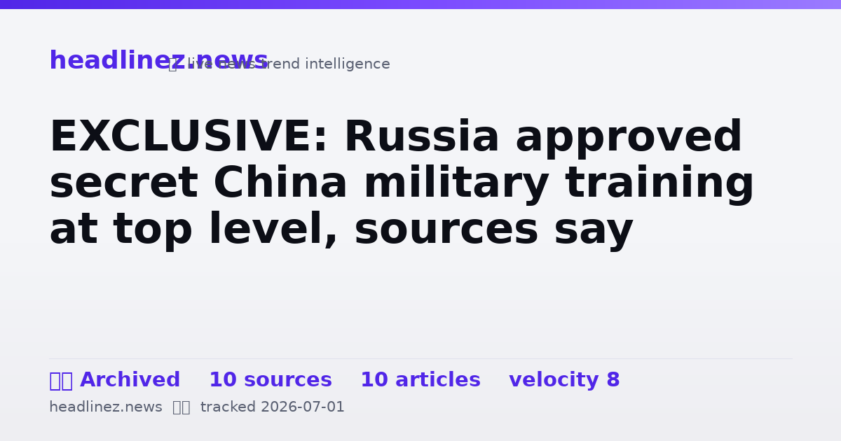 Visual summary for EXCLUSIVE: Russia approved secret China military training at top level, sources say