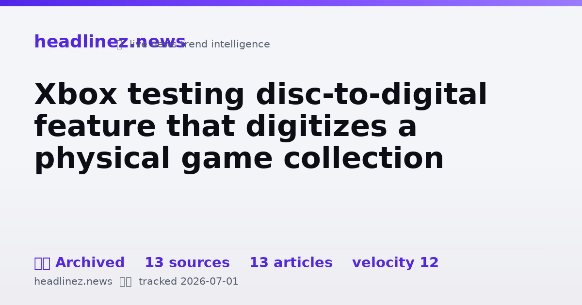 Visual summary for Xbox testing disc-to-digital feature that digitizes a physical game collection