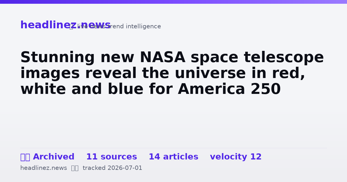 Visual summary for Stunning new NASA space telescope images reveal the universe in red, white and blue for America 250