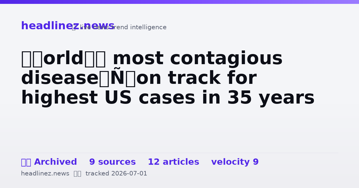 Visual summary for ‘World’s most contagious disease’ on track for highest US cases in 35 years