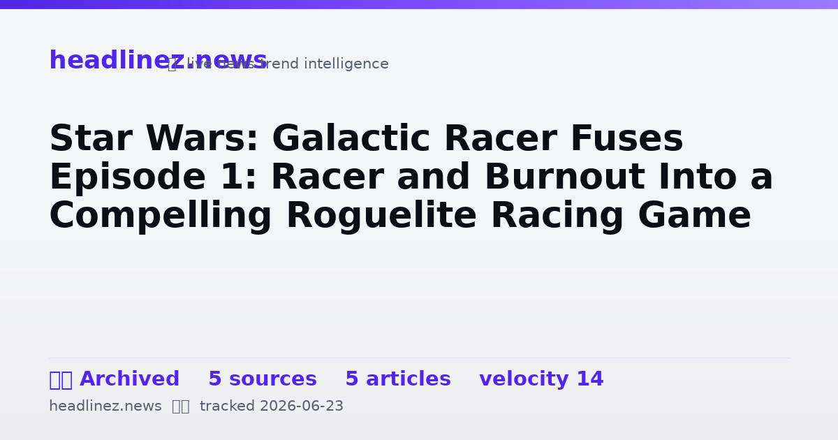 Visual summary for Star Wars: Galactic Racer Fuses Episode 1: Racer and Burnout Into a Compelling Roguelite Racing Game