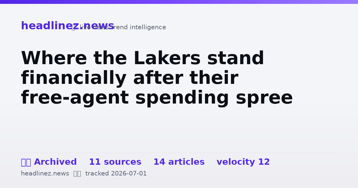 Visual summary for Where the Lakers stand financially after their free-agent spending spree