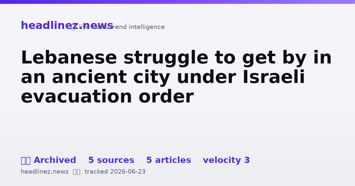 Visual summary for Lebanese struggle to get by in an ancient city under Israeli evacuation order