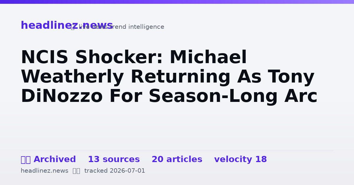 Visual summary for NCIS Shocker: Michael Weatherly Returning As Tony DiNozzo For Season-Long Arc