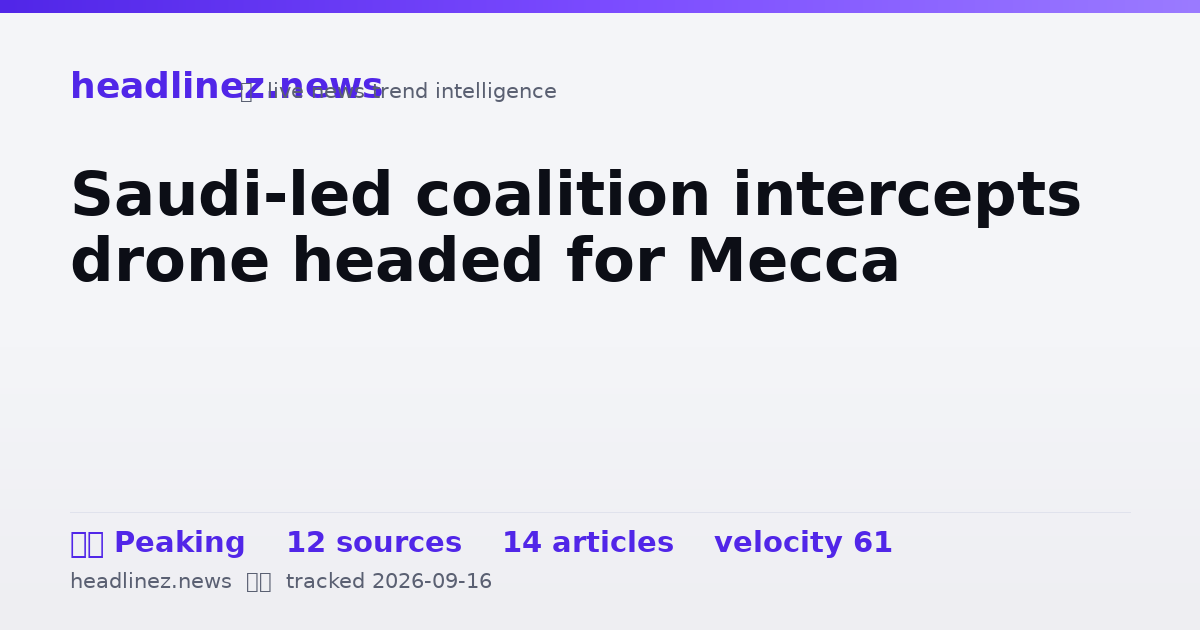 Visual summary for Saudi-led coalition intercepts drone headed for Mecca