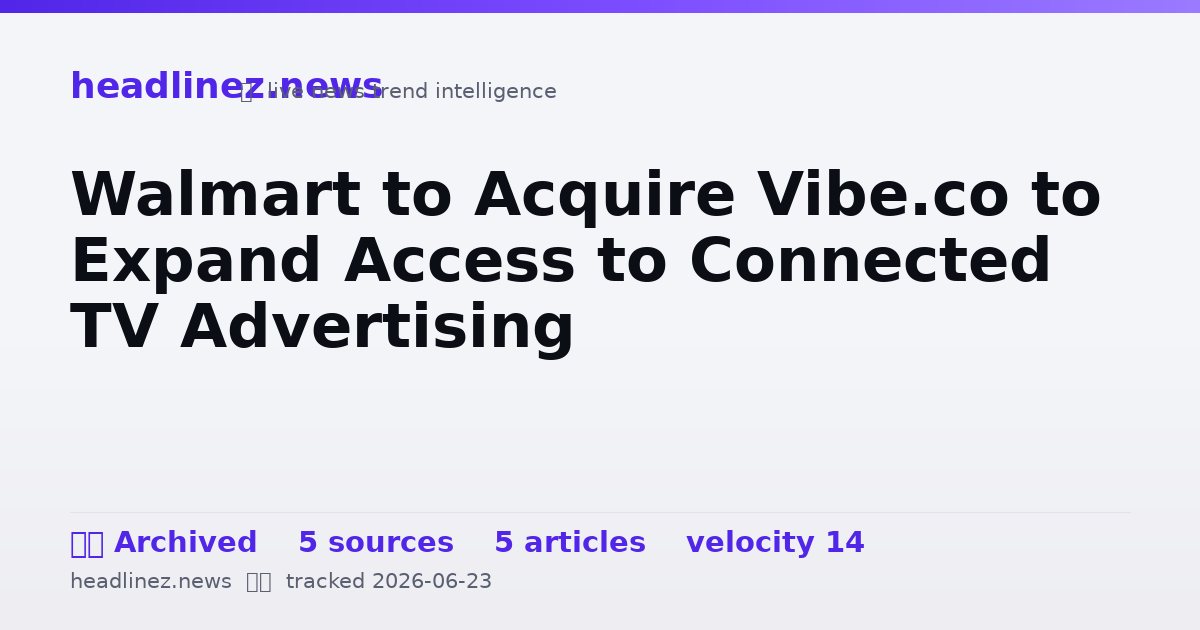Visual summary for Walmart to Acquire Vibe.co to Expand Access to Connected TV Advertising