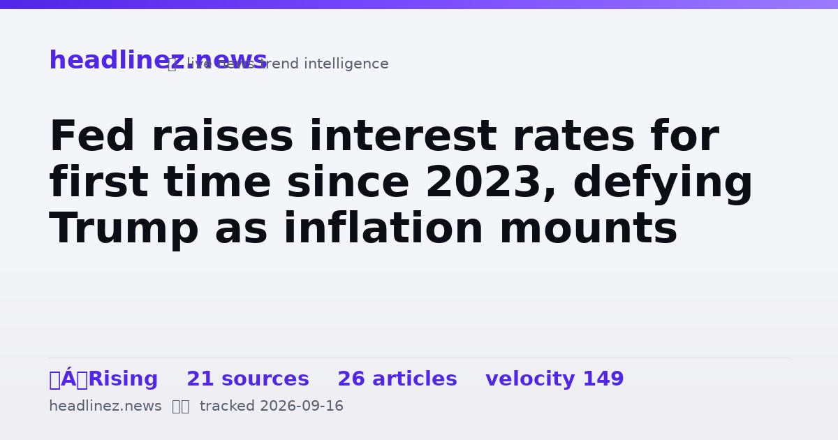 Visual summary for Fed raises interest rates for first time since 2023, defying Trump as inflation mounts