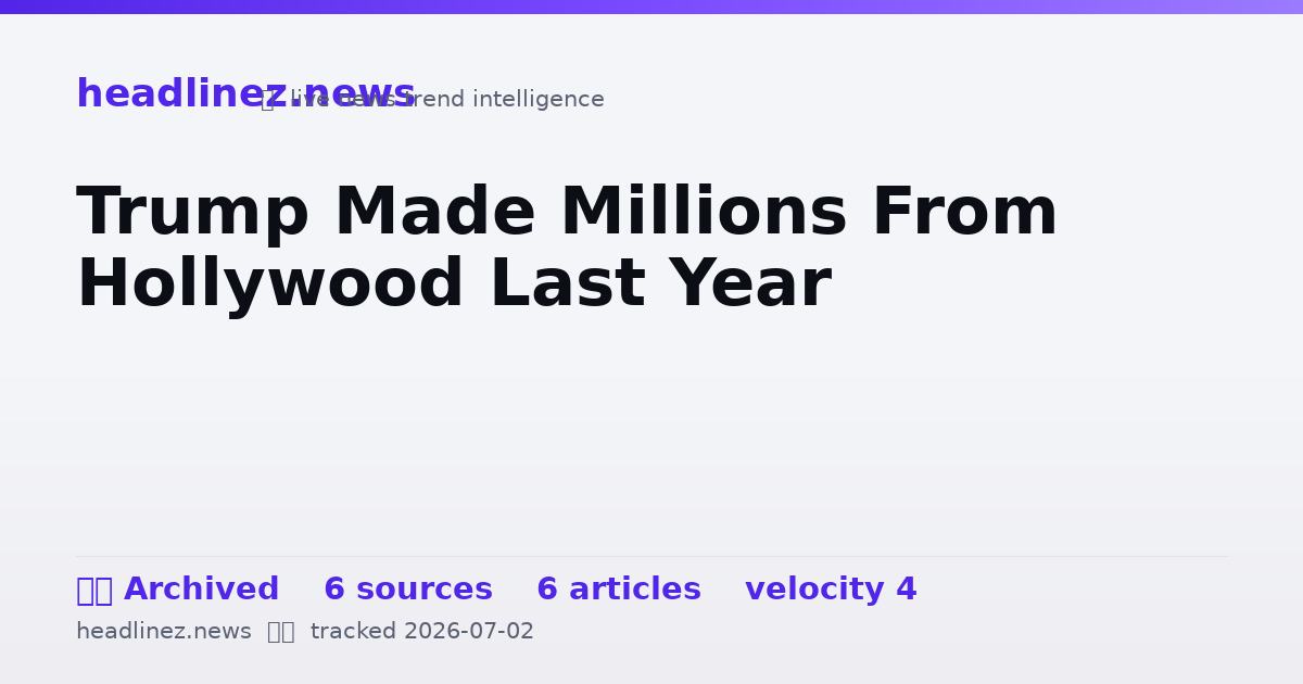 Visual summary for Trump Made Millions From Hollywood Last Year