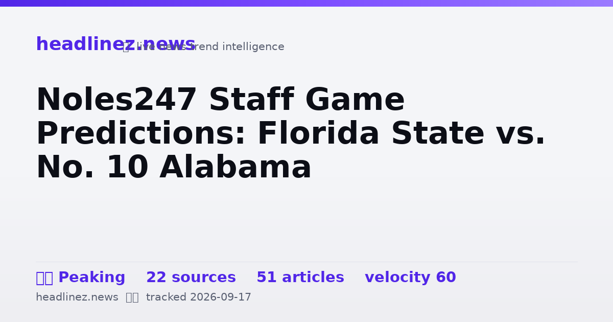 Visual summary for Noles247 Staff Game Predictions: Florida State vs. No. 10 Alabama