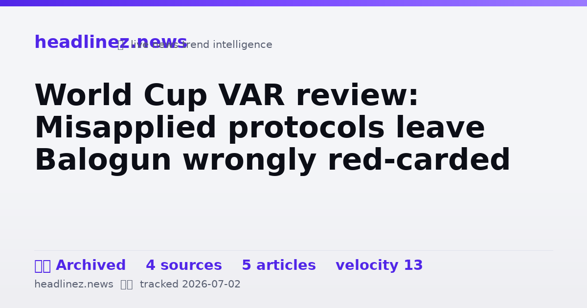 Visual summary for World Cup VAR review: Misapplied protocols leave Balogun wrongly red-carded