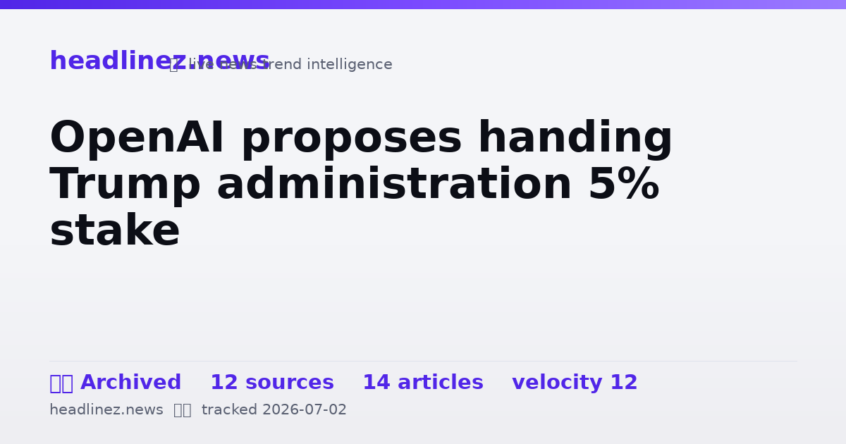 Visual summary for OpenAI proposes handing Trump administration 5% stake
