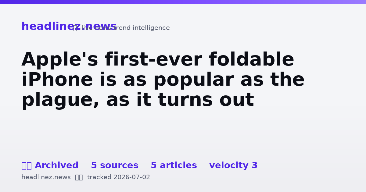 Visual summary for Apple's first-ever foldable iPhone is as popular as the plague, as it turns out