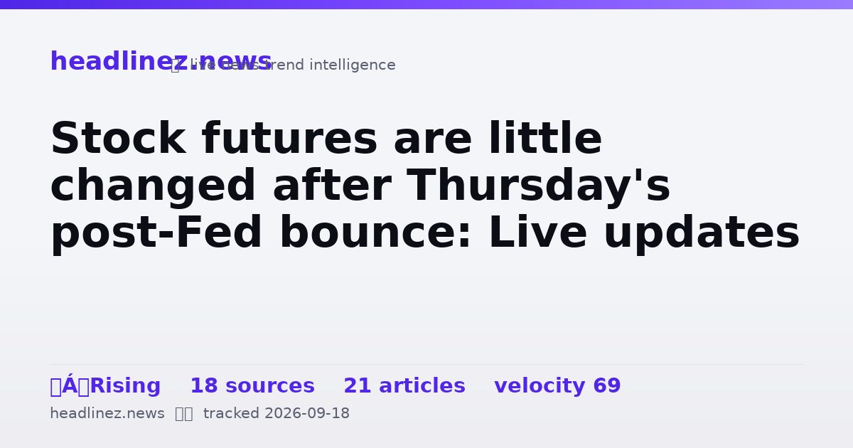 Visual summary for Stock futures are little changed after Thursday's post-Fed bounce: Live updates