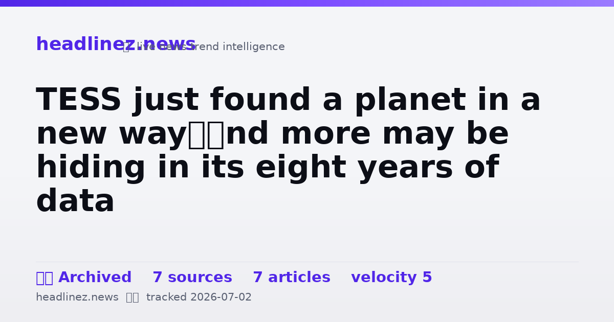Visual summary for TESS just found a planet in a new way—and more may be hiding in its eight years of data