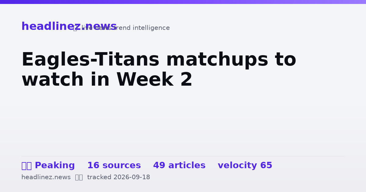 Visual summary for Eagles-Titans matchups to watch in Week 2