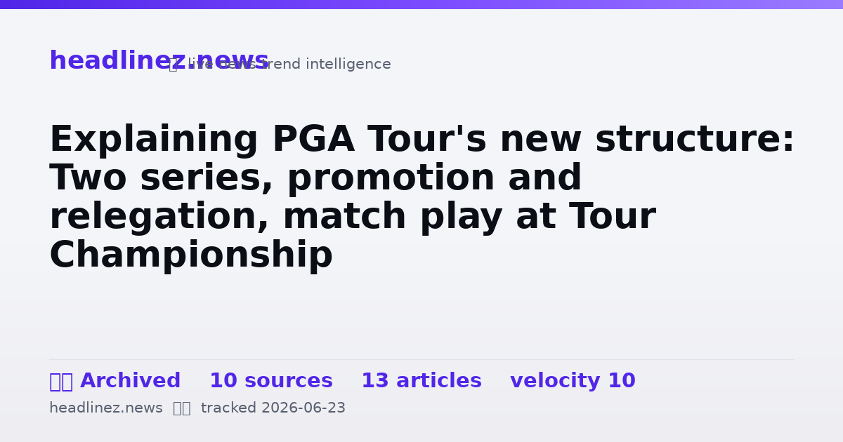 Visual summary for Explaining PGA Tour's new structure: Two series, promotion and relegation, match play at Tour Championship