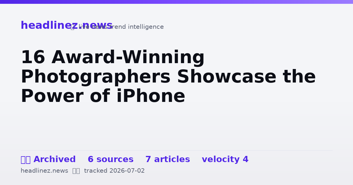 Visual summary for 16 Award-Winning Photographers Showcase the Power of iPhone