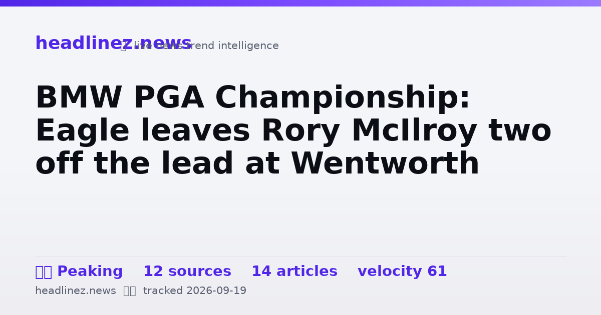 Visual summary for BMW PGA Championship: Eagle leaves Rory McIlroy two off the lead at Wentworth