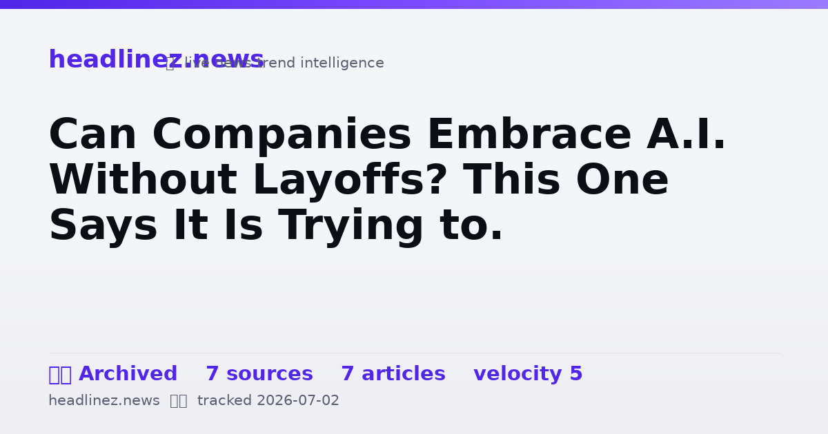 Visual summary for Can Companies Embrace A.I. Without Layoffs? This One Says It Is Trying to.