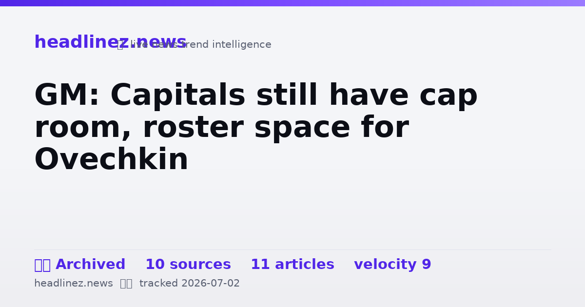 Visual summary for GM: Capitals still have cap room, roster space for Ovechkin