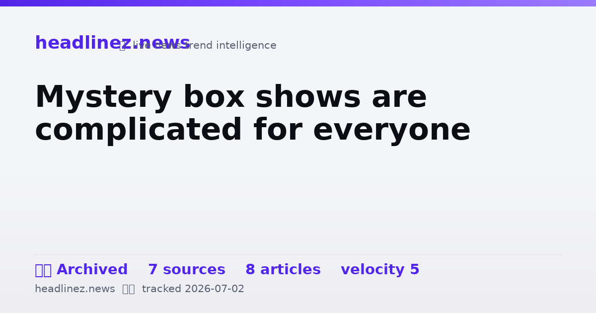 Visual summary for Mystery box shows are complicated for everyone