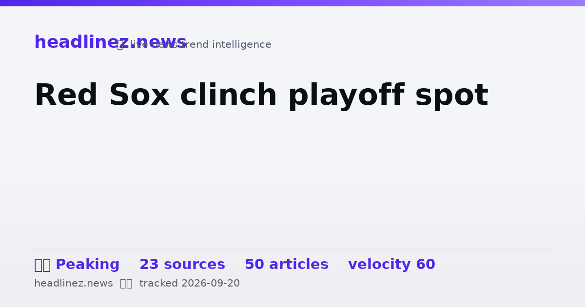 Visual summary for Red Sox clinch playoff spot