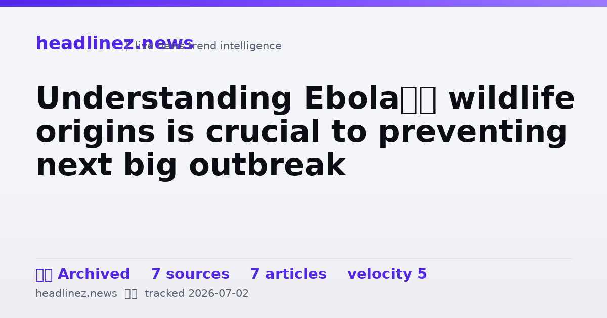 Visual summary for Understanding Ebola’s wildlife origins is crucial to preventing next big outbreak