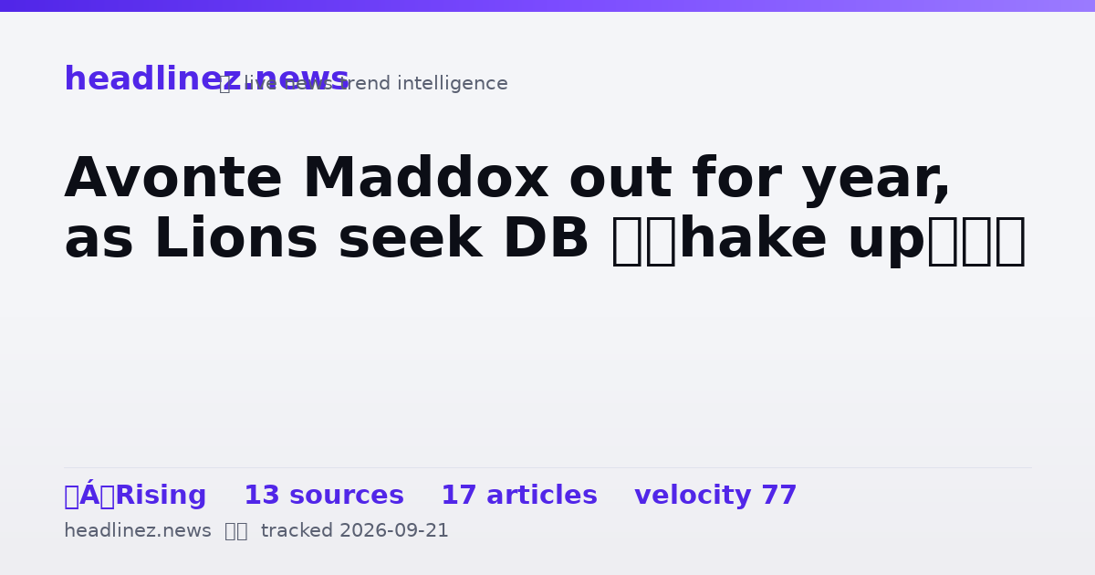 Visual summary for Avonte Maddox out for year, as Lions seek DB ‘shake up’