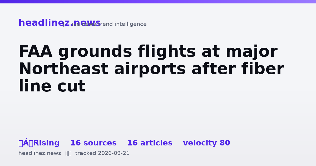 Visual summary for FAA grounds flights at major Northeast airports after fiber line cut