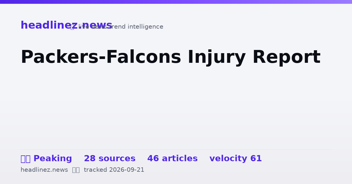 Visual summary for Packers-Falcons Injury Report