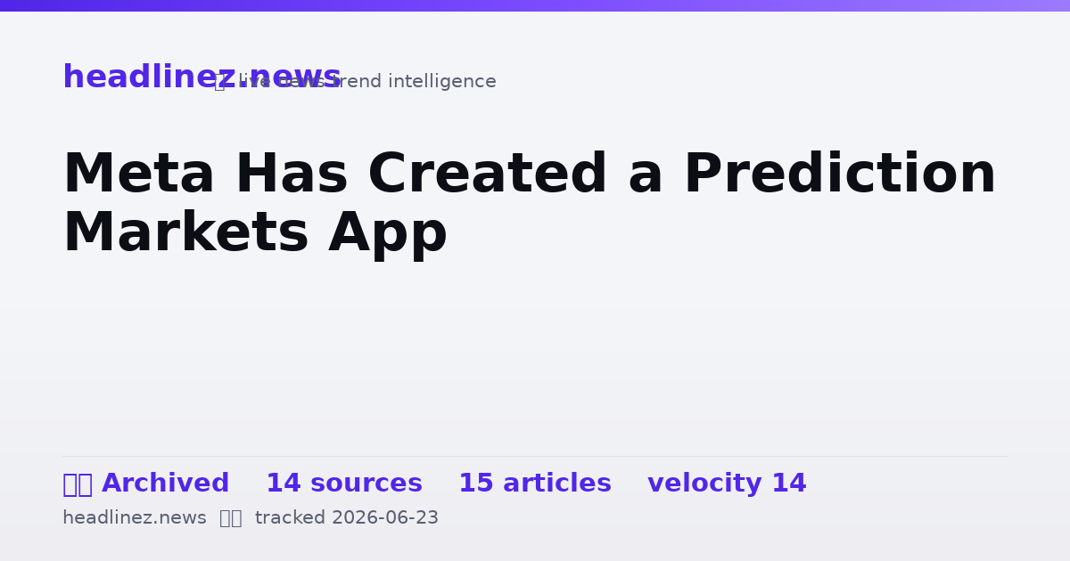 Visual summary for Meta Has Created a Prediction Markets App