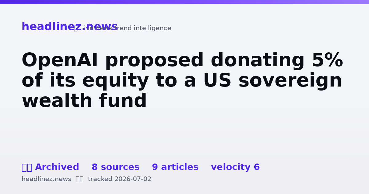 Visual summary for OpenAI proposed donating 5% of its equity to a US sovereign wealth fund