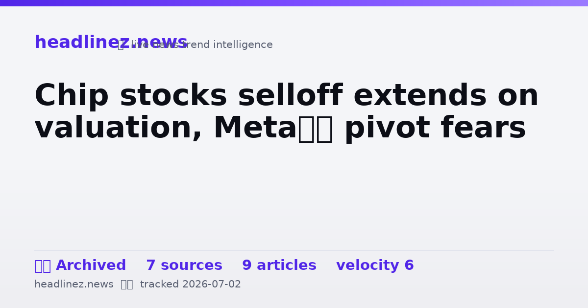 Visual summary for Chip stocks selloff extends on valuation, Meta’s pivot fears
