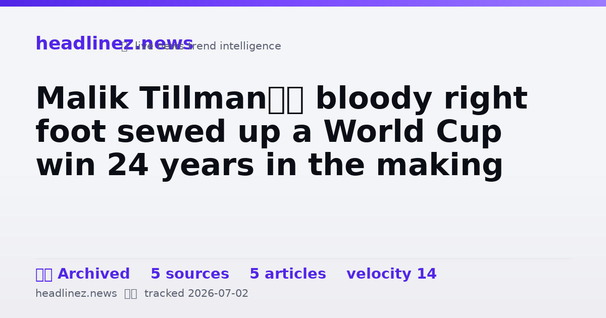 Visual summary for Malik Tillman’s bloody right foot sewed up a World Cup win 24 years in the making