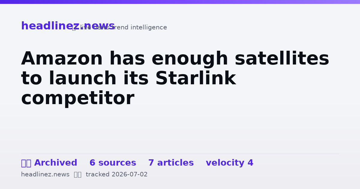 Visual summary for Amazon has enough satellites to launch its Starlink competitor