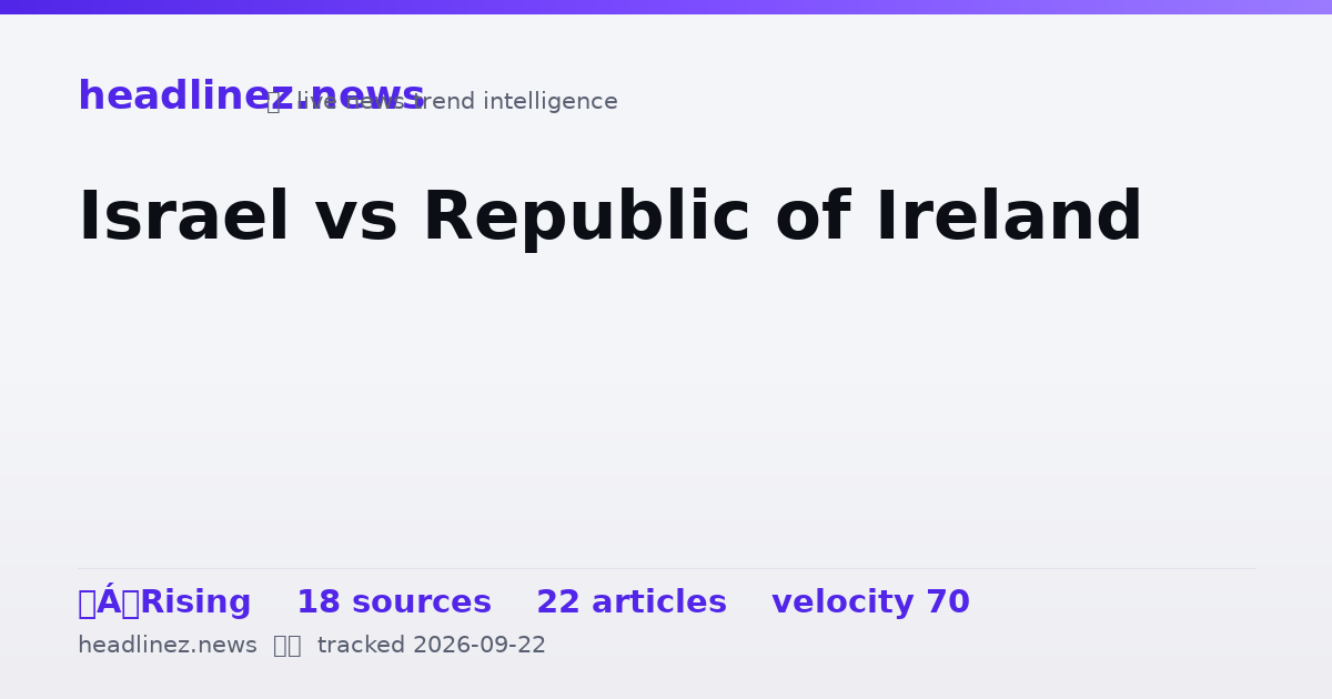 Visual summary for Israel vs Republic of Ireland