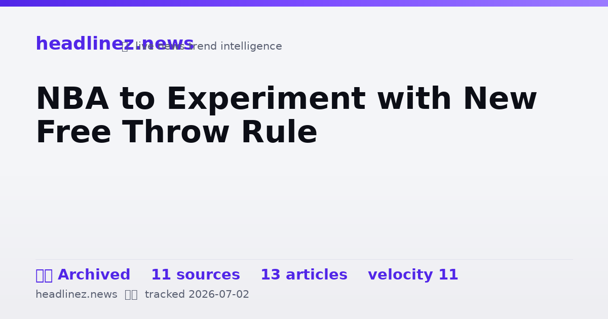 Visual summary for NBA to Experiment with New Free Throw Rule