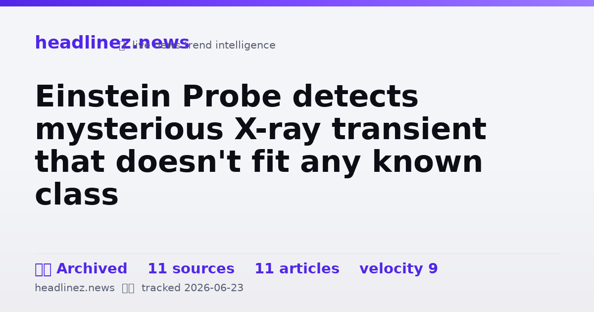 Visual summary for Einstein Probe detects mysterious X-ray transient that doesn't fit any known class