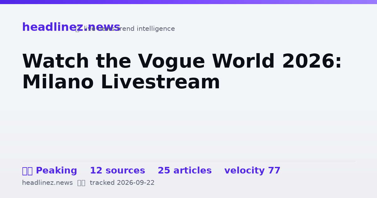 Visual summary for Watch the Vogue World 2026: Milano Livestream