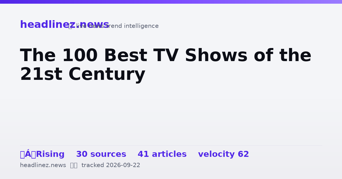 Visual summary for The 100 Best TV Shows of the 21st Century