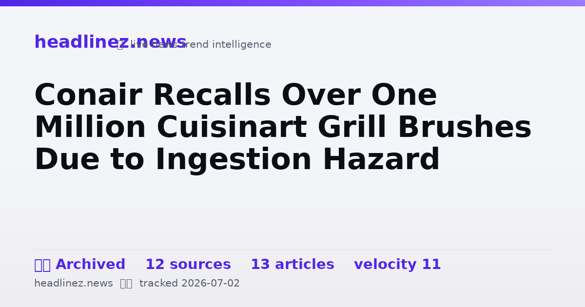 Visual summary for Conair Recalls Over One Million Cuisinart Grill Brushes Due to Ingestion Hazard