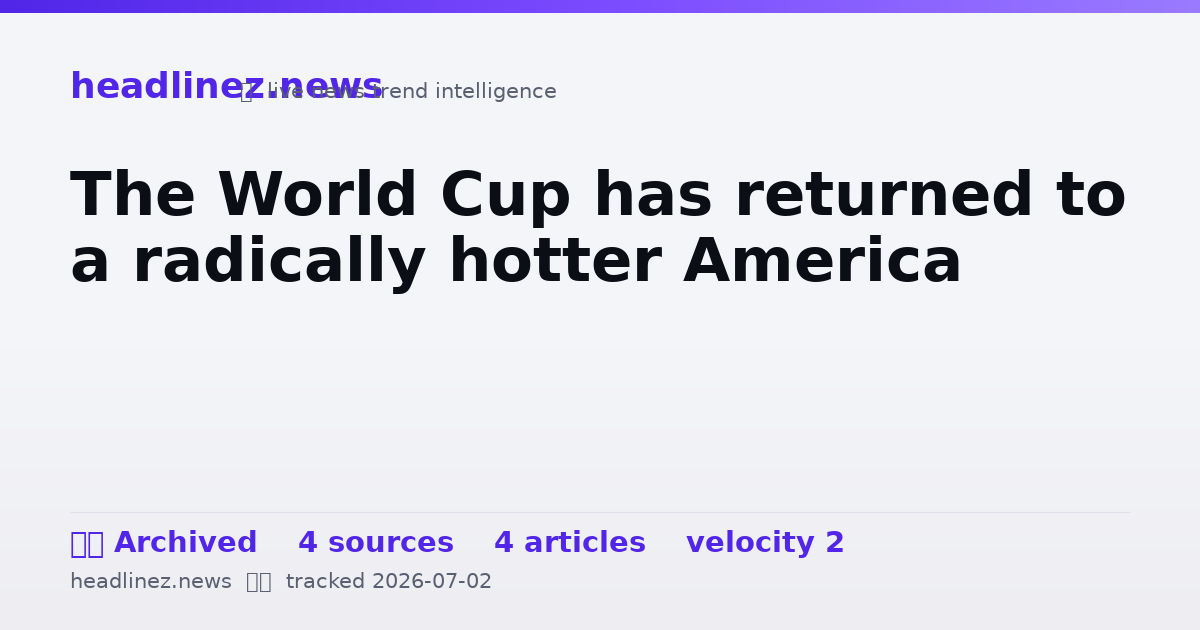 Visual summary for The World Cup has returned to a radically hotter America
