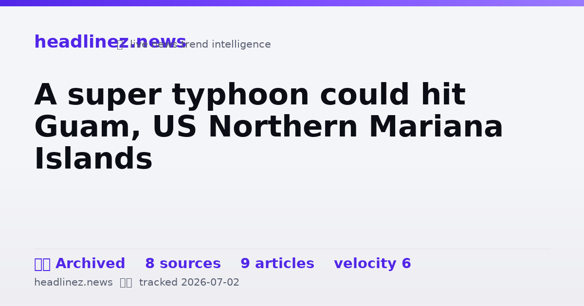 Visual summary for A super typhoon could hit Guam, US Northern Mariana Islands